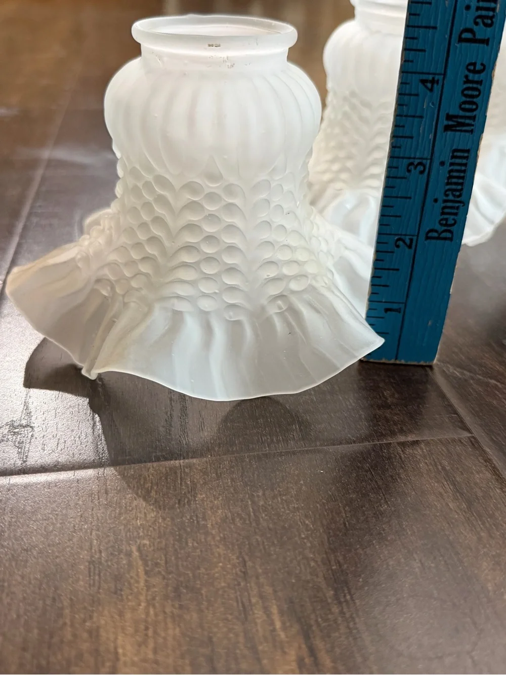 Vintage Frosted Glass Ruffled Lamp Shade - Home Accents